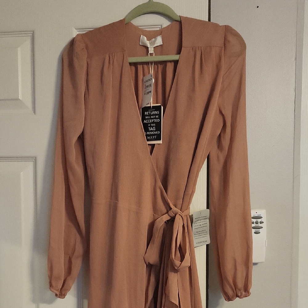 Wayf Wrap Dress in Dusty Rose